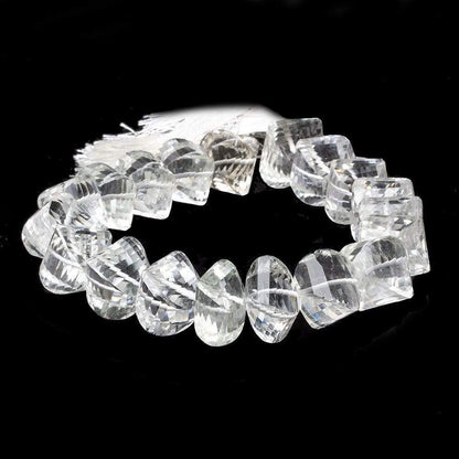 11-13mm Crystal Quartz Twist Beads 8.5 inch 19 pieces