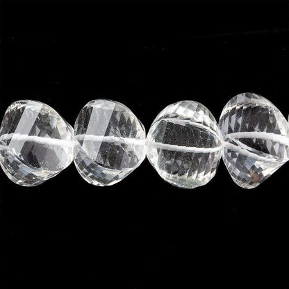 11-13mm Crystal Quartz Twist Beads 8.5 inch 19 pieces