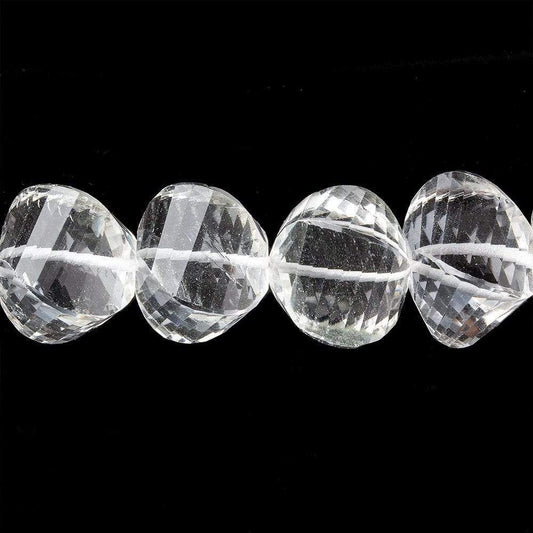 11-13mm Crystal Quartz Twist Beads 8.5 inch 19 pieces