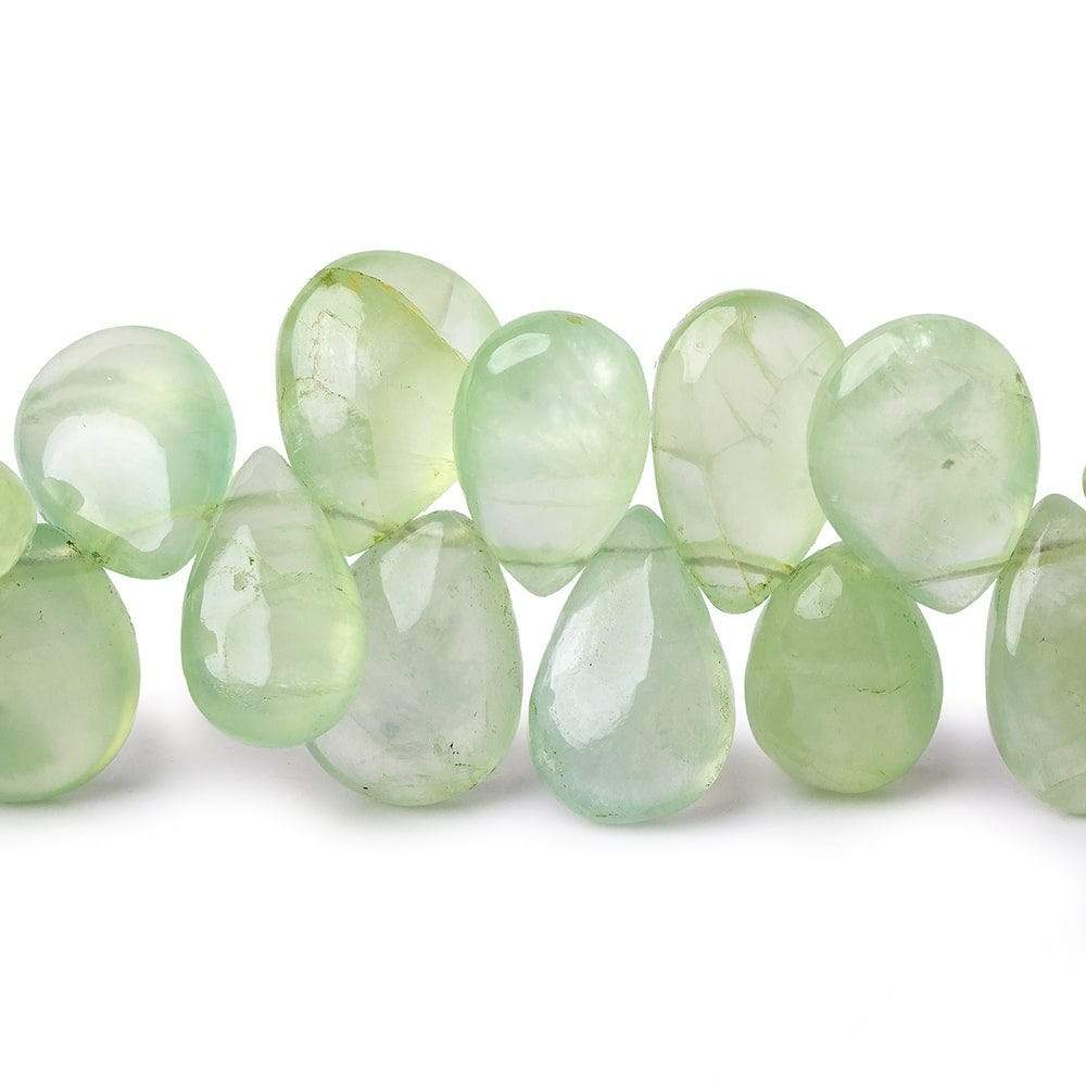 11-13mm Green Prehnite Plain Pear Beads 8 inch 43 pieces
