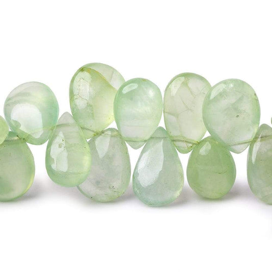 11-13mm Green Prehnite Plain Pear Beads 8 inch 43 pieces