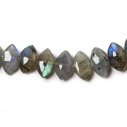 11-13mm Labradorite Side Drilled Faceted Marquise Beads 8 inch 28 pieces
