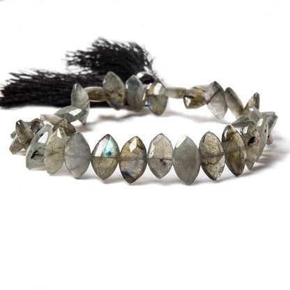11-13mm Labradorite Side Drilled Faceted Marquise Beads 8 inch 28 pieces