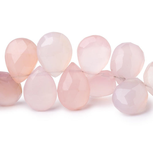 11-13mm Rose Pink Chalcedony Faceted Pear Beads 8 inch 38 pieces