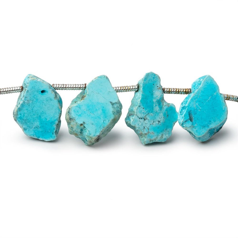 11-13mm Sleeping Beauty Turquoise Slice Beads 8 inch 17 pieces