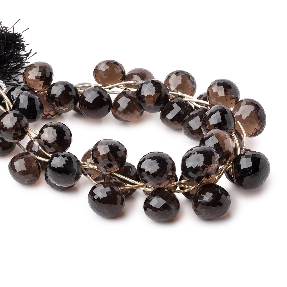 11-13mm Smoky Quartz Faceted Candy Kiss Beads 8 inch 13 pieces