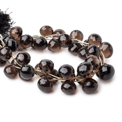 11-13mm Smoky Quartz Faceted Candy Kiss Beads 8 inch 13 pieces