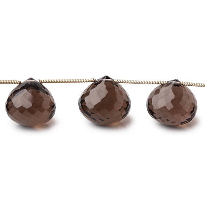 11-13mm Smoky Quartz Faceted Candy Kiss Beads 8 inch 13 pieces