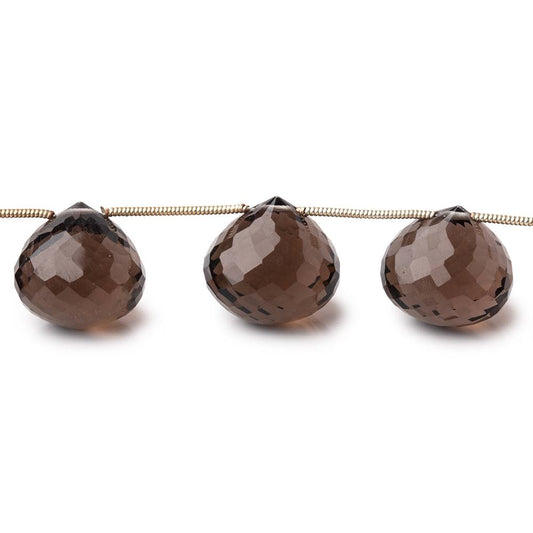 11-13mm Smoky Quartz Faceted Candy Kiss Beads 8 inch 13 pieces