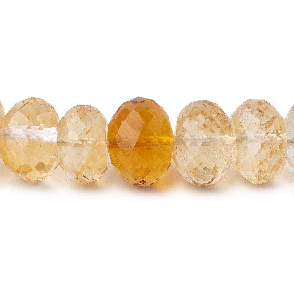 11-14.5mm Citrine Faceted Rondelle Beads 16 inch 53 pieces