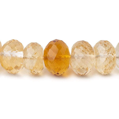 11-14.5mm Citrine Faceted Rondelle Beads 16 inch 53 pieces