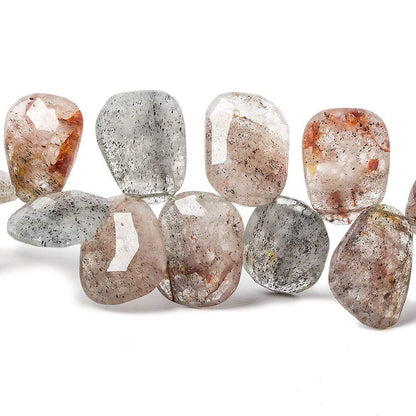 11 - 14mm Moss Quartz Faceted Freeshape Beads 8 inch 32 pieces