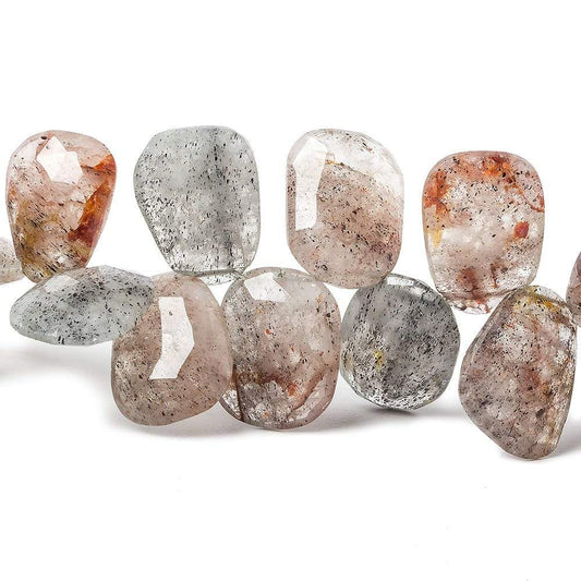 11 - 14mm Moss Quartz Faceted Freeshape Beads 8 inch 32 pieces