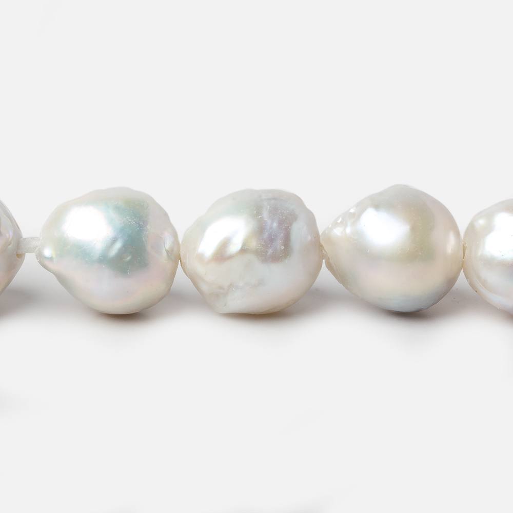 11-14mm Off White Baroque Large Hole pearls 8 inch 13 pieces