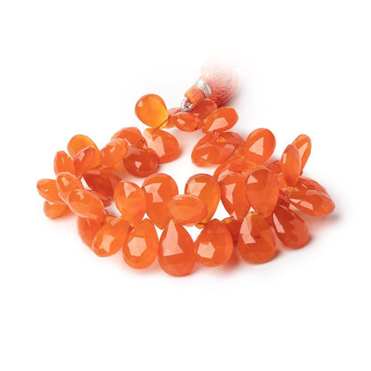 11-15mm Carnelian Faceted Pear Beads 7.5 inch 50 pieces