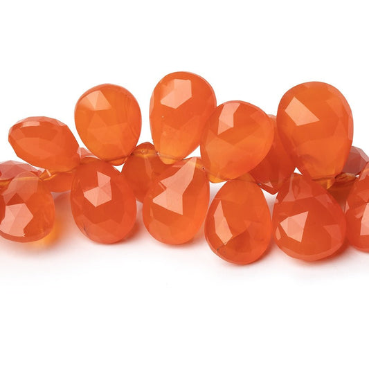 11-15mm Carnelian Faceted Pear Beads 7.5 inch 50 pieces