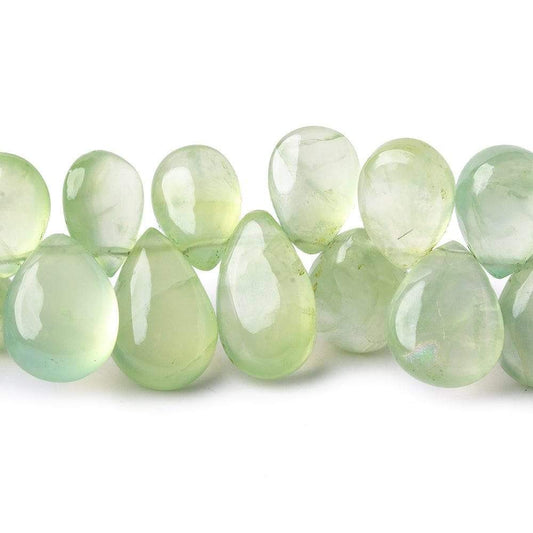 11-15mm Green Prehnite Plain Pear Beads 8 inch 40 pieces