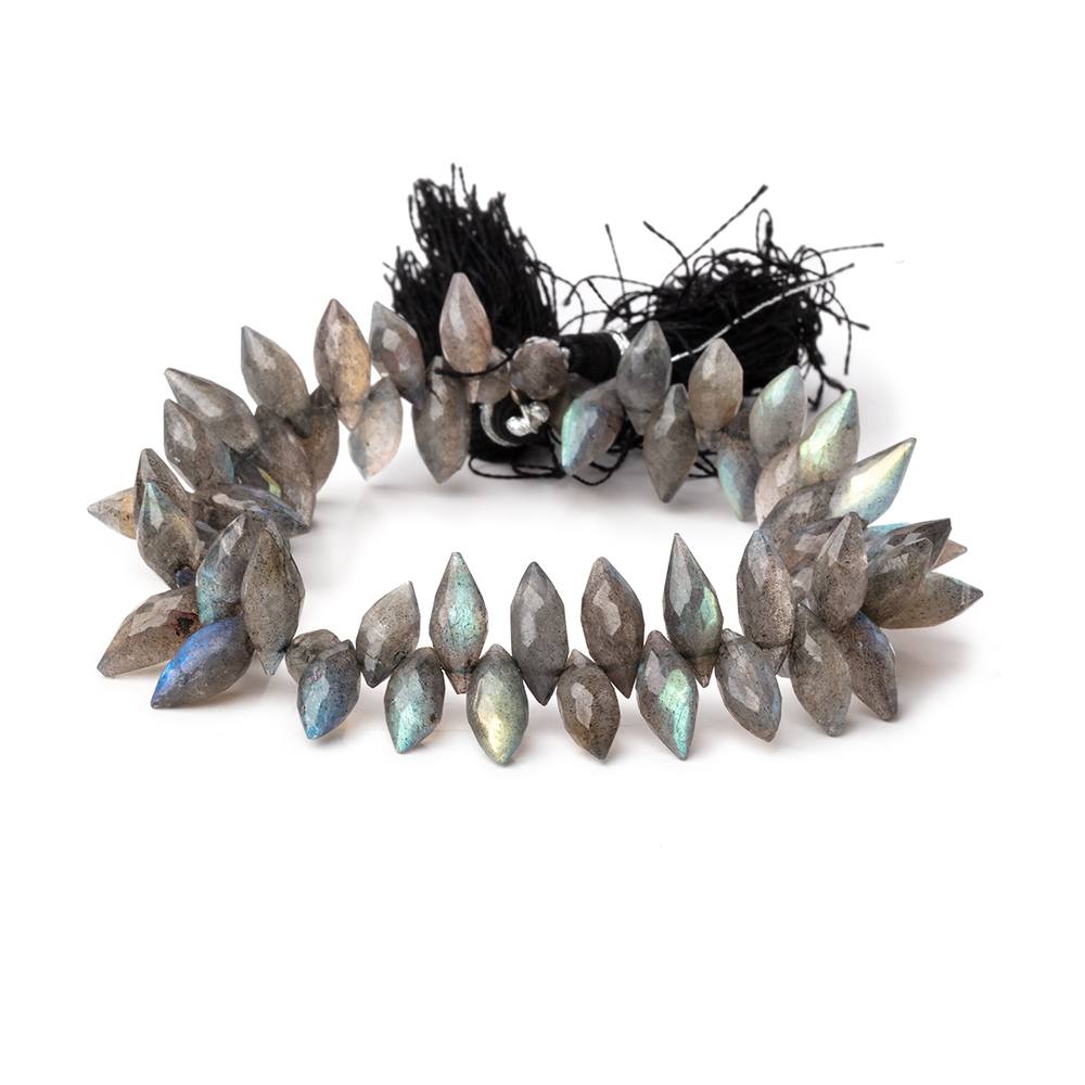 11-15mm Labradorite Faceted Marquise Beads 8 Inch 59 pieces