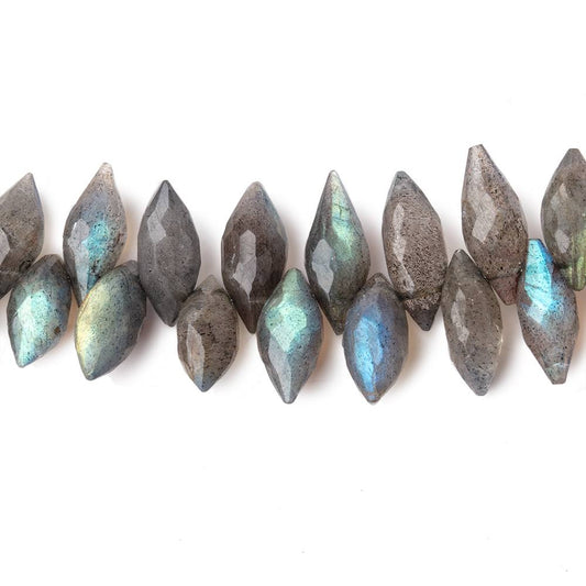 11-15mm Labradorite Faceted Marquise Beads 8 Inch 59 pieces