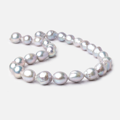 11-15mm Silver Ultra Baroque Freshwater Pearls 15.5 inch 25 Beads AA