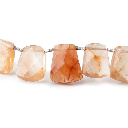 11-15mm Tangerine Quartz Faceted Fancy Shape Beads 8 inch 17 pieces