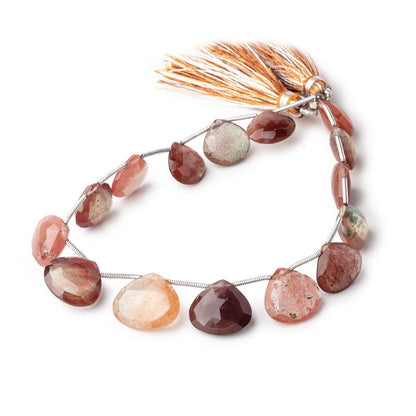 11-16mm Andesine Faceted Heart Beads 8 inch 15 pieces