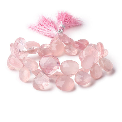 11-16mm Rose Quartz faceted hearts 8 inch 34 beads
