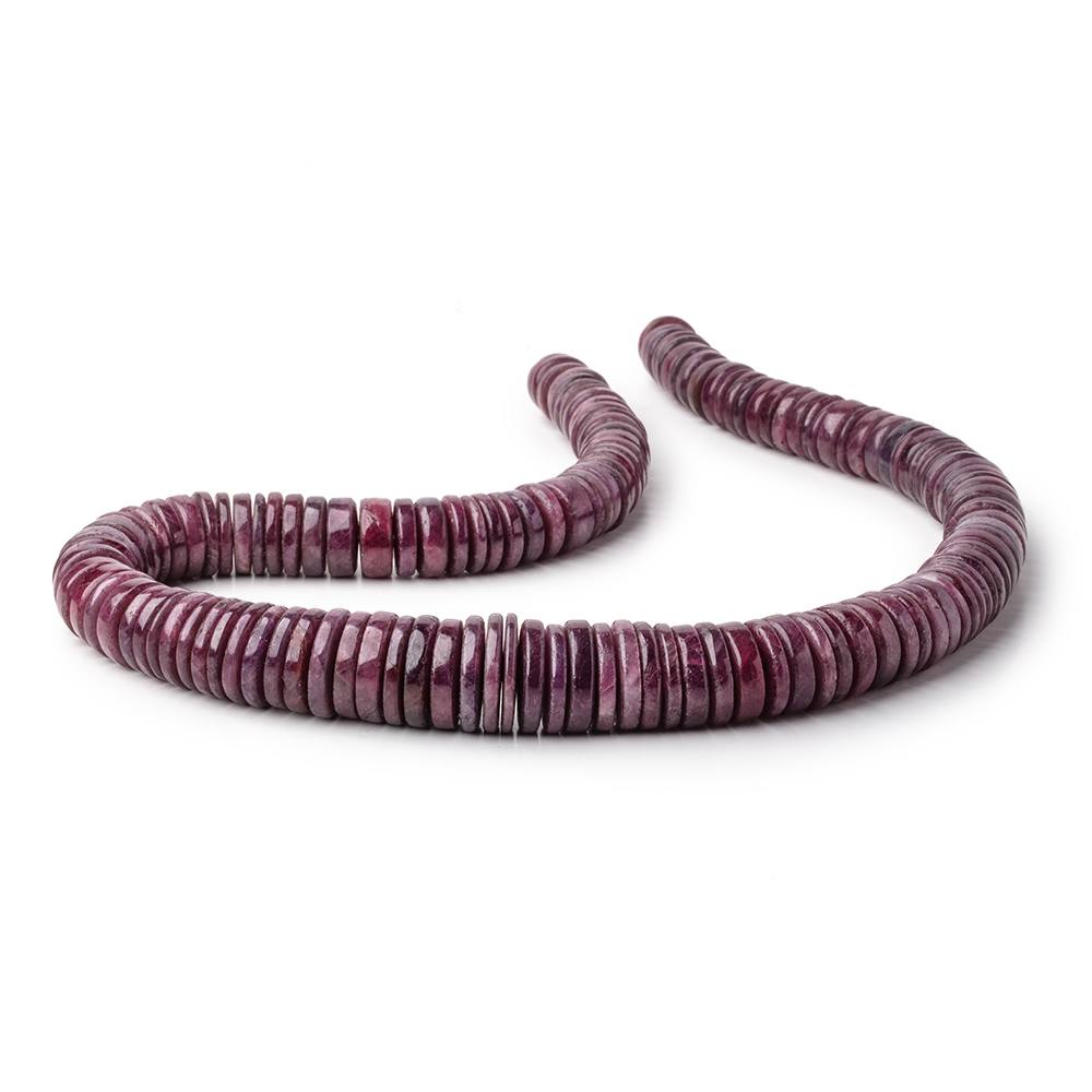 11-17.5mm Indian Ruby Plain Heishi Beads 18 inch 142 pieces AA