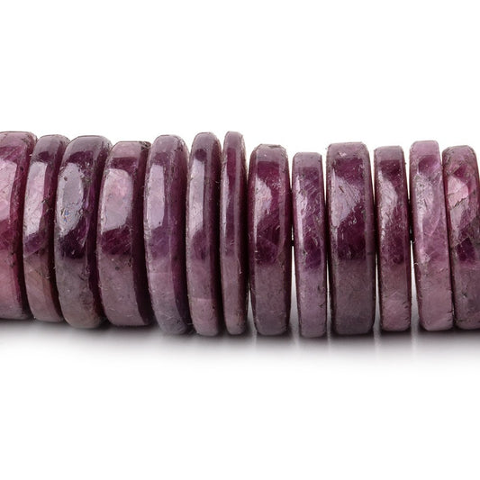 11-17.5mm Indian Ruby Plain Heishi Beads 18 inch 142 pieces AA