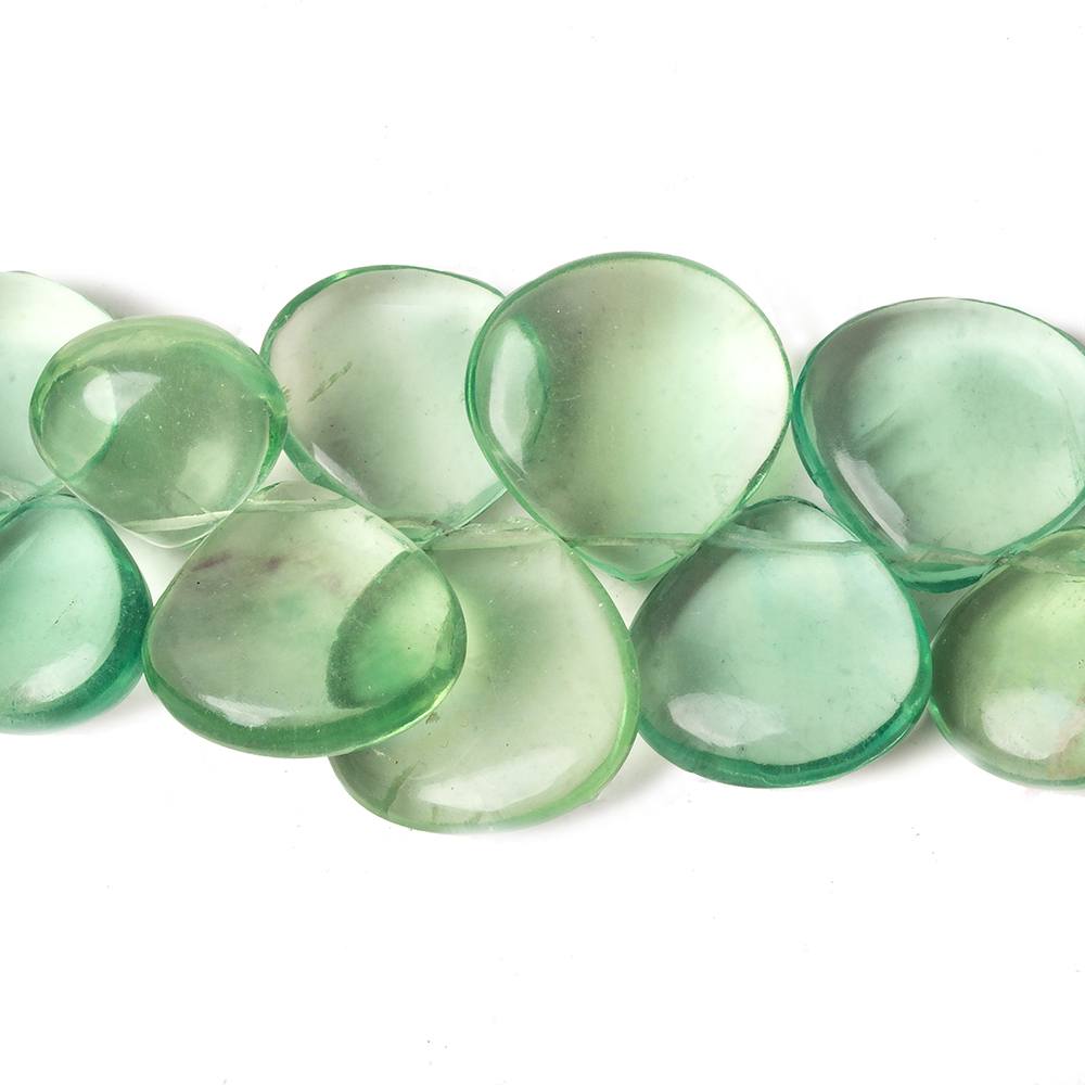 11-17mm Banded Fluorite Beads Plain Heart Briolette 7 inch 25 pieces