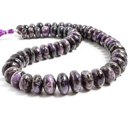 11-17mm Charoite plain rondelle beads 18 inches 56 pieces