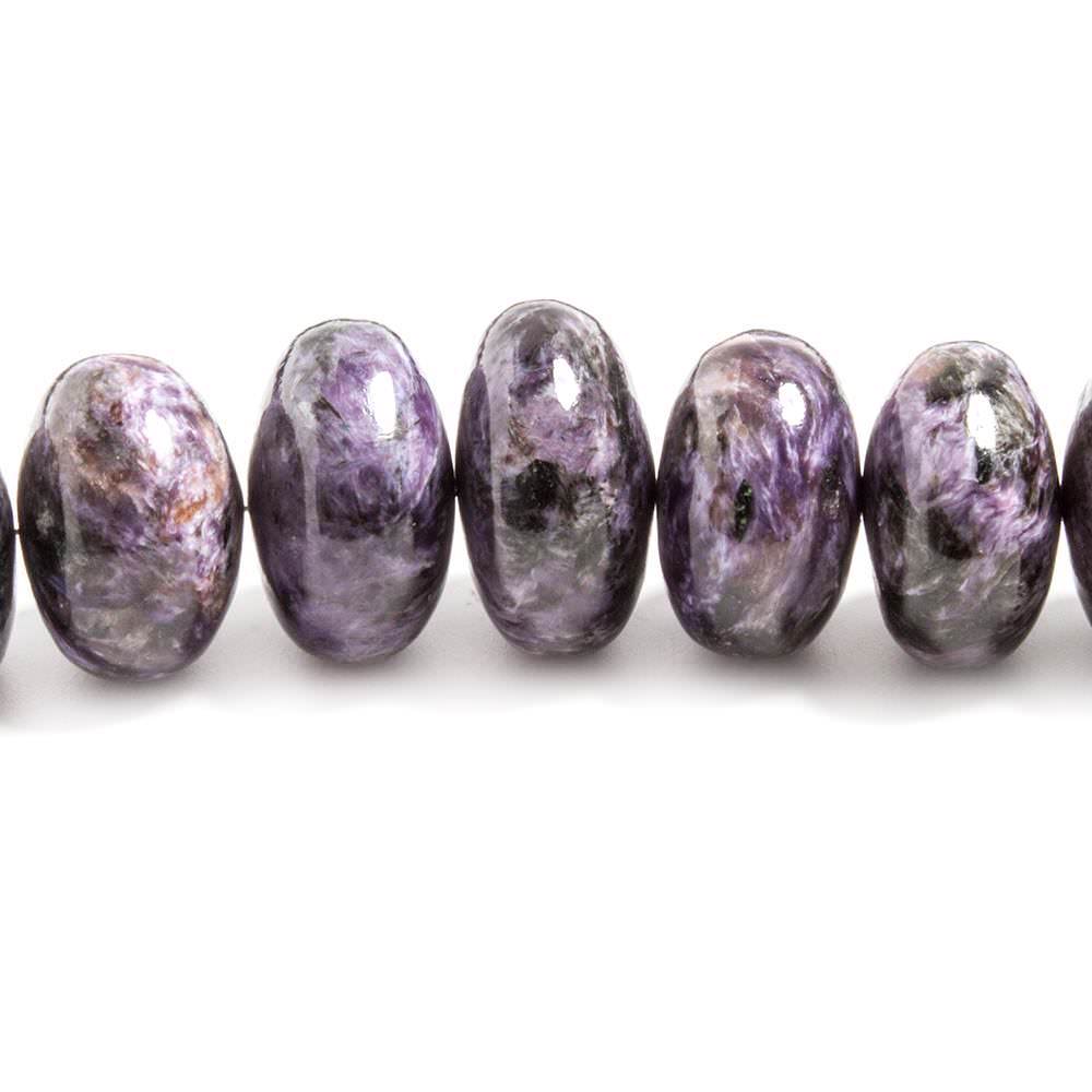 11-17mm Charoite plain rondelle beads 18 inches 56 pieces