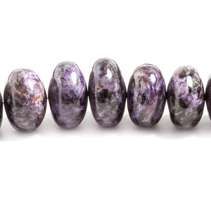 11-17mm Charoite plain rondelle beads 18 inches 56 pieces
