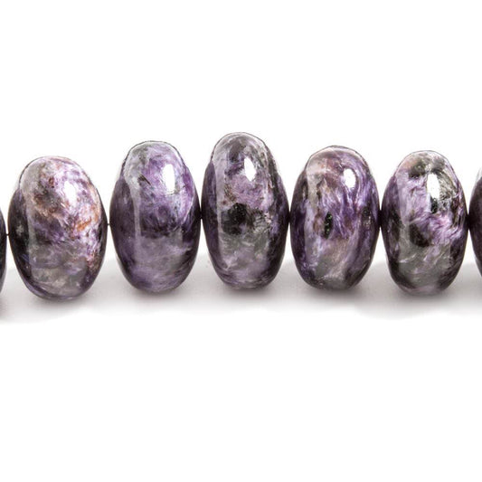 11-17mm Charoite plain rondelle beads 18 inches 56 pieces