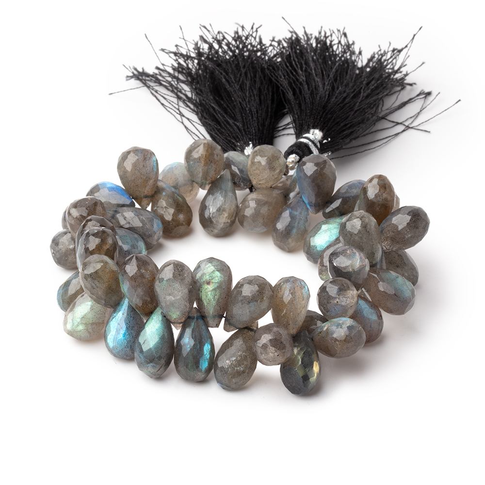 11-17mm Labradorite Faceted Tear Drop Beads 8 inch 48 pieces