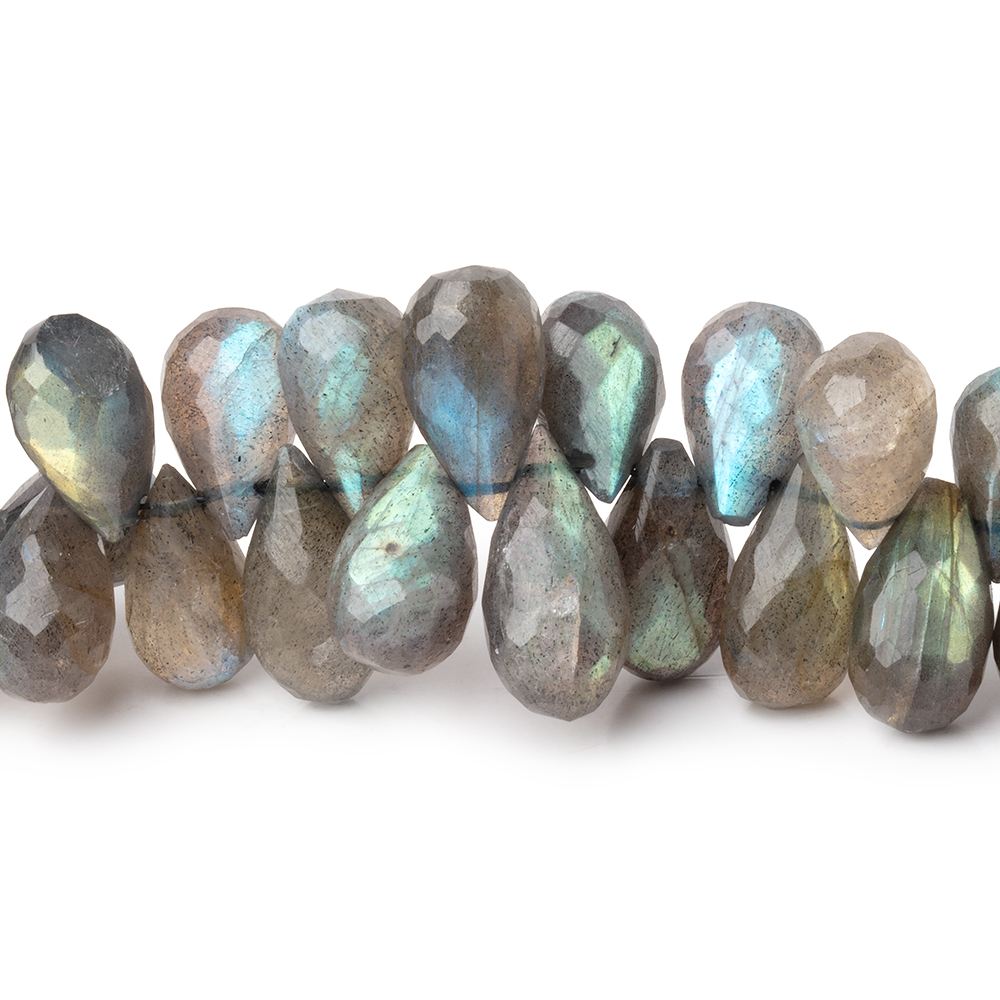 11-17mm Labradorite Faceted Tear Drop Beads 8 inch 48 pieces