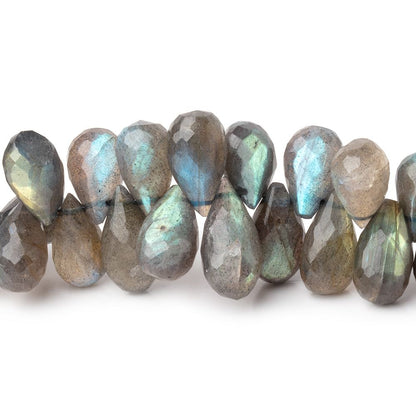 11-17mm Labradorite Faceted Tear Drop Beads 8 inch 48 pieces