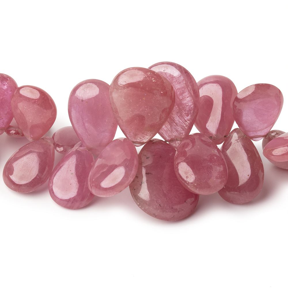 11-17mm Ruby Plain Pear Beads 7.5 inch 56 pieces