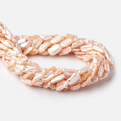 11-18mm Peach Straight Drill Biwa Freshwater Pearls 16 inch 27 Beads