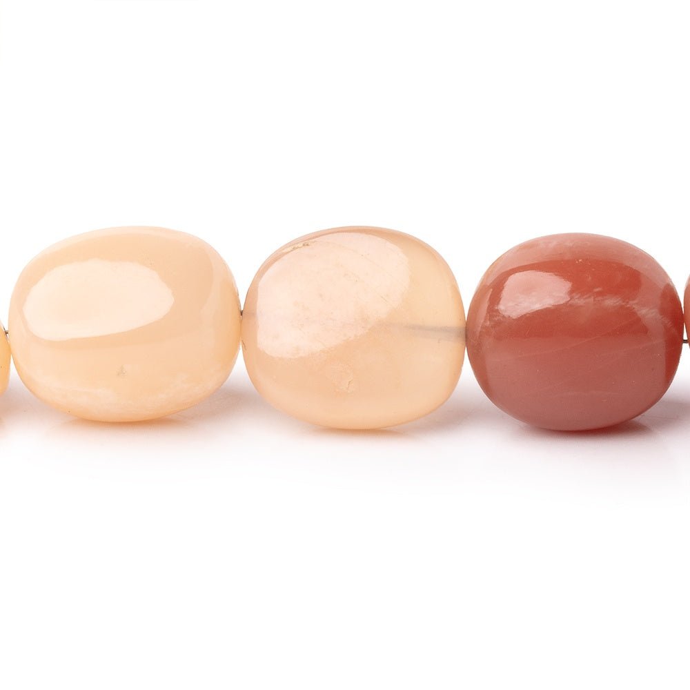 11-19mm Shaded Angel Skin Moonstone Plain Nugget Beads 18 inch 27 pieces