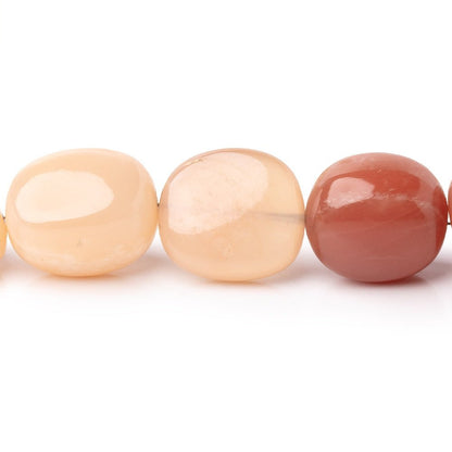 11-19mm Shaded Angel Skin Moonstone Plain Nugget Beads 18 inch 27 pieces