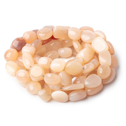 11-19mm Shaded Angel Skin Moonstone Plain Nugget Beads 18 inch 27 pieces