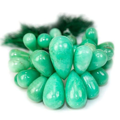 11-24mm Chrysoprase Plain Tear Drop Beads 5.5 inch 38 pieces