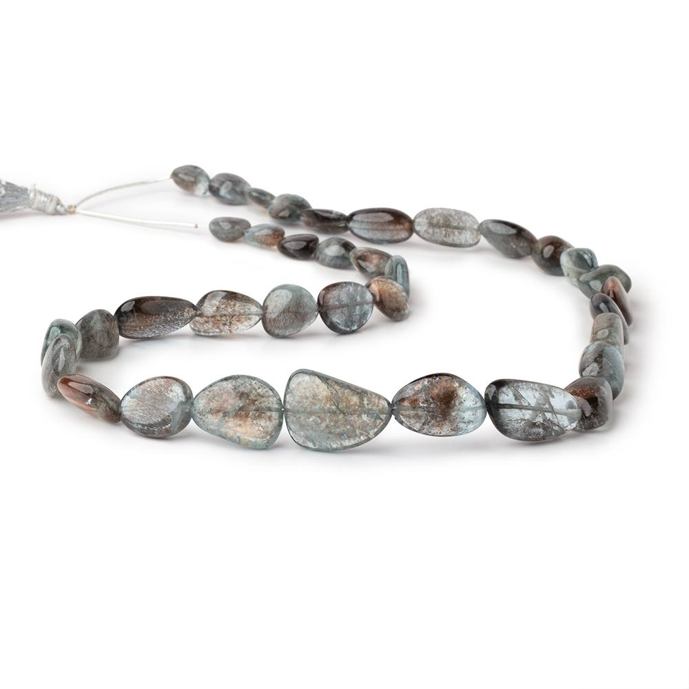 11-24mm Copper Moss Aquamarine Plain Nugget 23 inch 36 Beads AAA