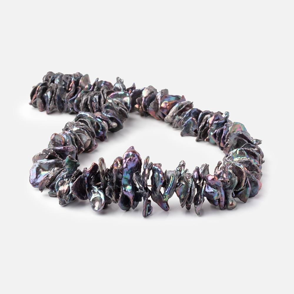 11-27mm Peacock Center Drill Ultra Keshi Freshwater Pearls 16 inch 120 Beads