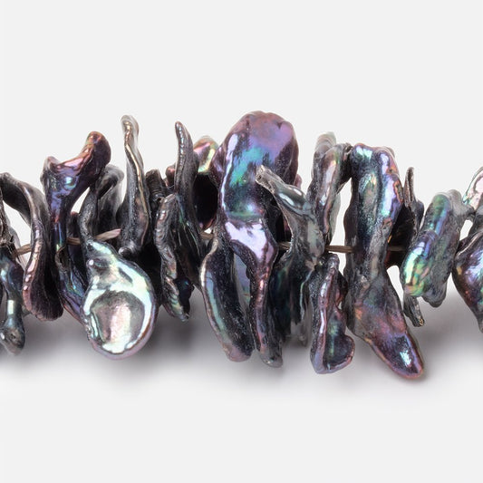 11-27mm Peacock Center Drill Ultra Keshi Freshwater Pearls 16 inch 120 Beads