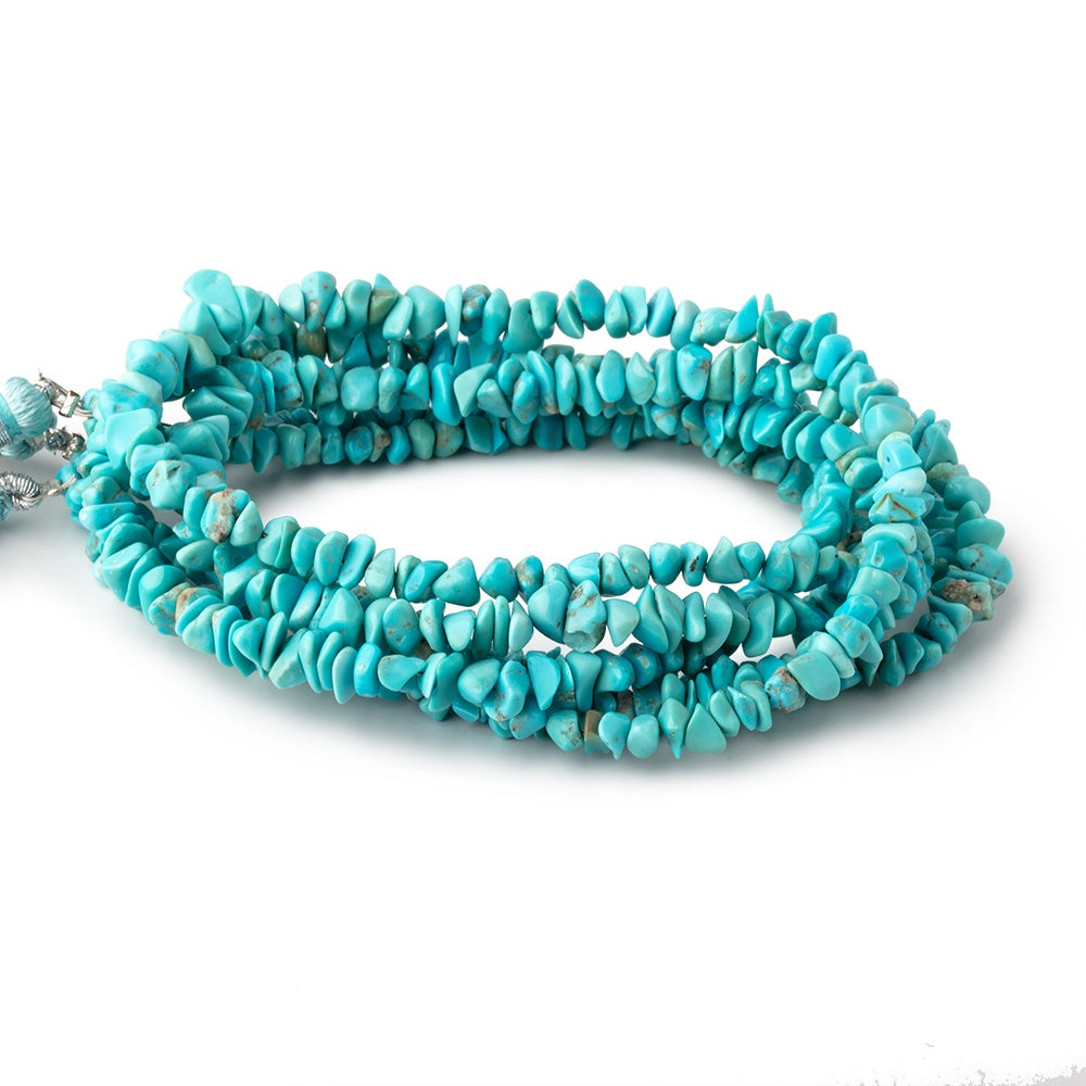 3-5mm Persian Turquoise plain nugget chip beads 14 inch 170 pieces