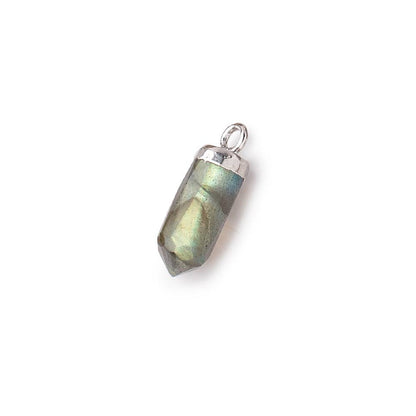 16x5mm Silver Leafed Labradorite Spike Pendant 1 piece