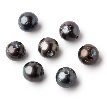 11.5-12mm Peacock Tahitian 2.5mm Large Hole Saltwater Focal Beads 1 piece