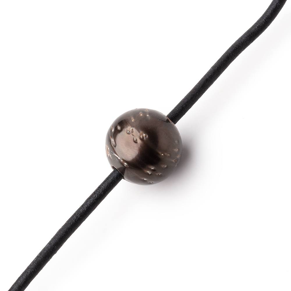 11.5-12mm Peacock Tahitian 2.5mm Large Hole Saltwater Focal Beads 1 piece